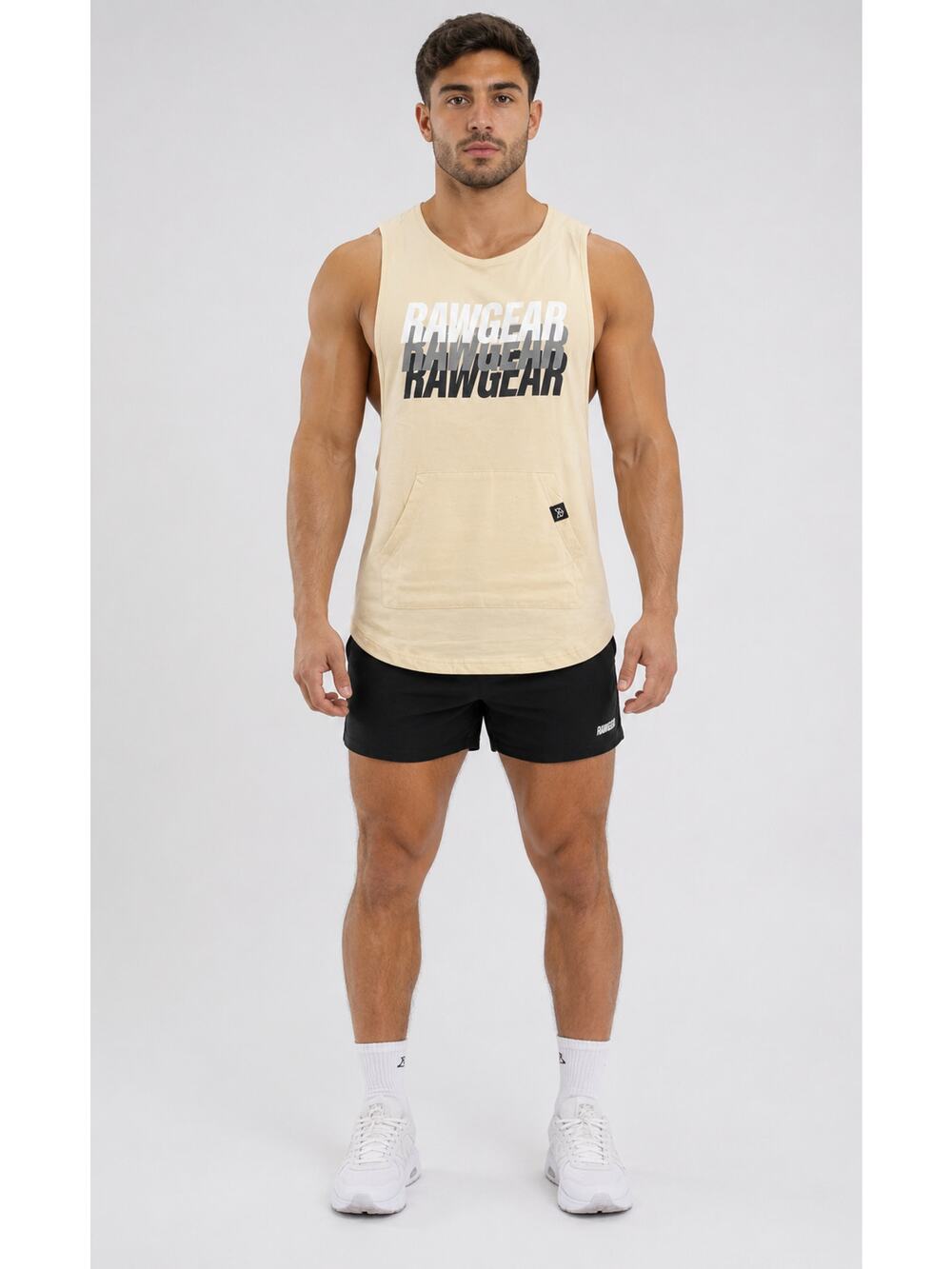 RawGear Stringer Muscle Tank Top Mens Size Medium Cream New RG329 Shirt